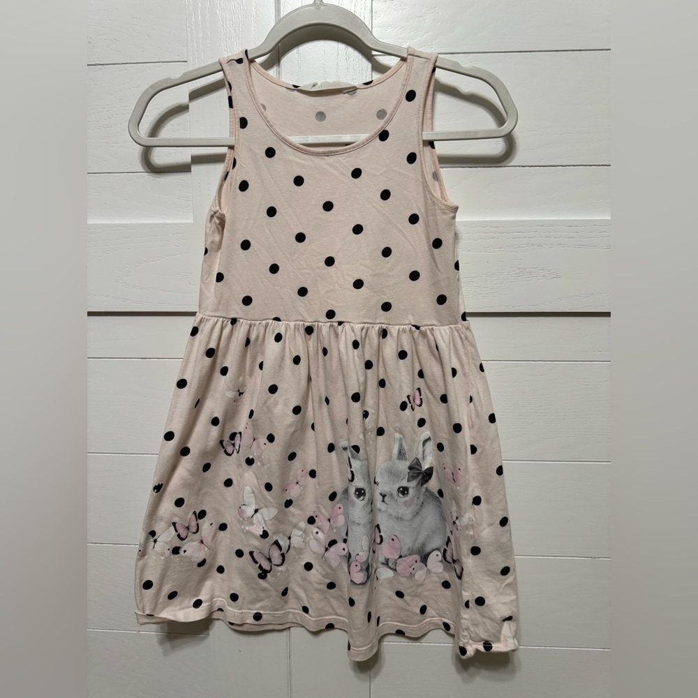 H&M Cream and Black Sleeveless Sundress